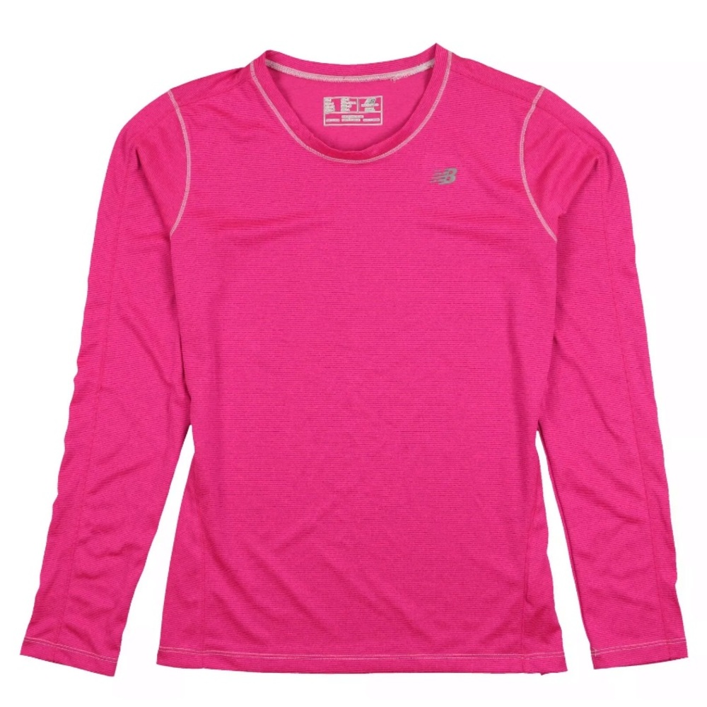 New Balance Women’s Striped Long Sleeve Shirt Pink